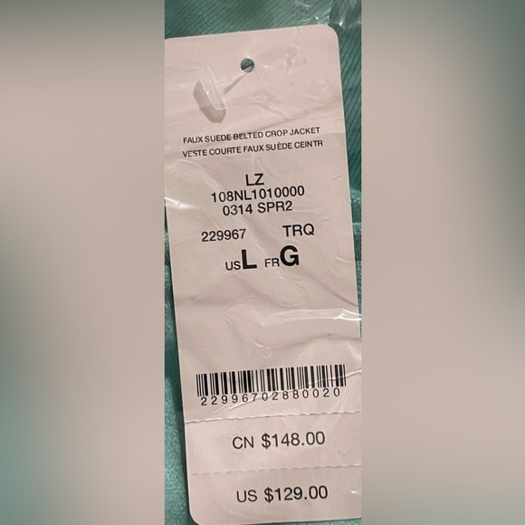 Bebe Women's Natural Faux Suede Crop Jacket Size L - Picture 5 of 5